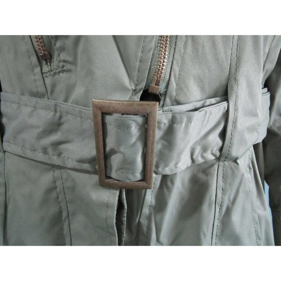 Yoki Collection Outerwear Military Flight Suite Inspired Trench Coat Ladies L - Picture 3 of 16